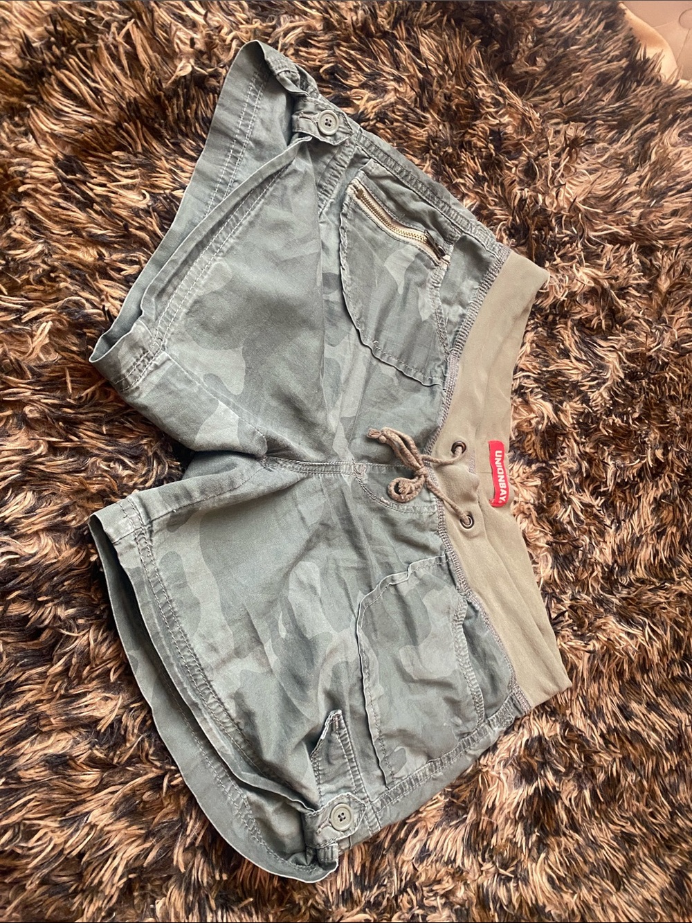 UNIONBAY Olive Green Camo Athletic Drawstring Shorts